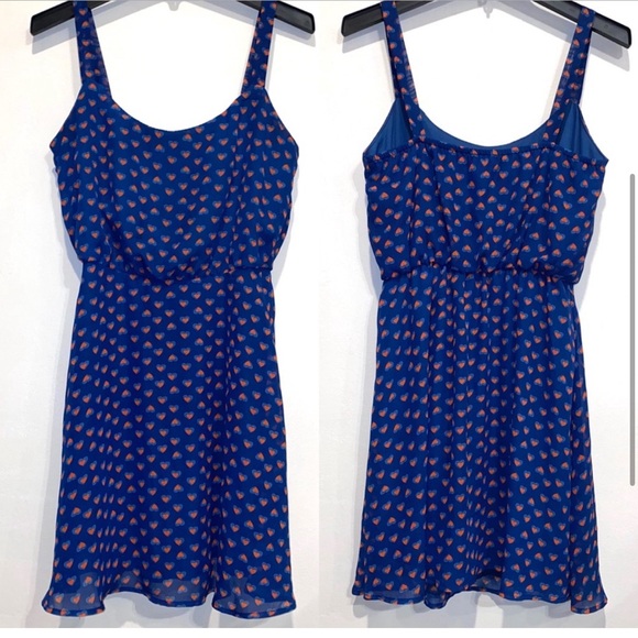 BeBop Dresses & Skirts - Hearts Novelty Print Medium sleeveless dress Blue mini dress art to wear swiftie